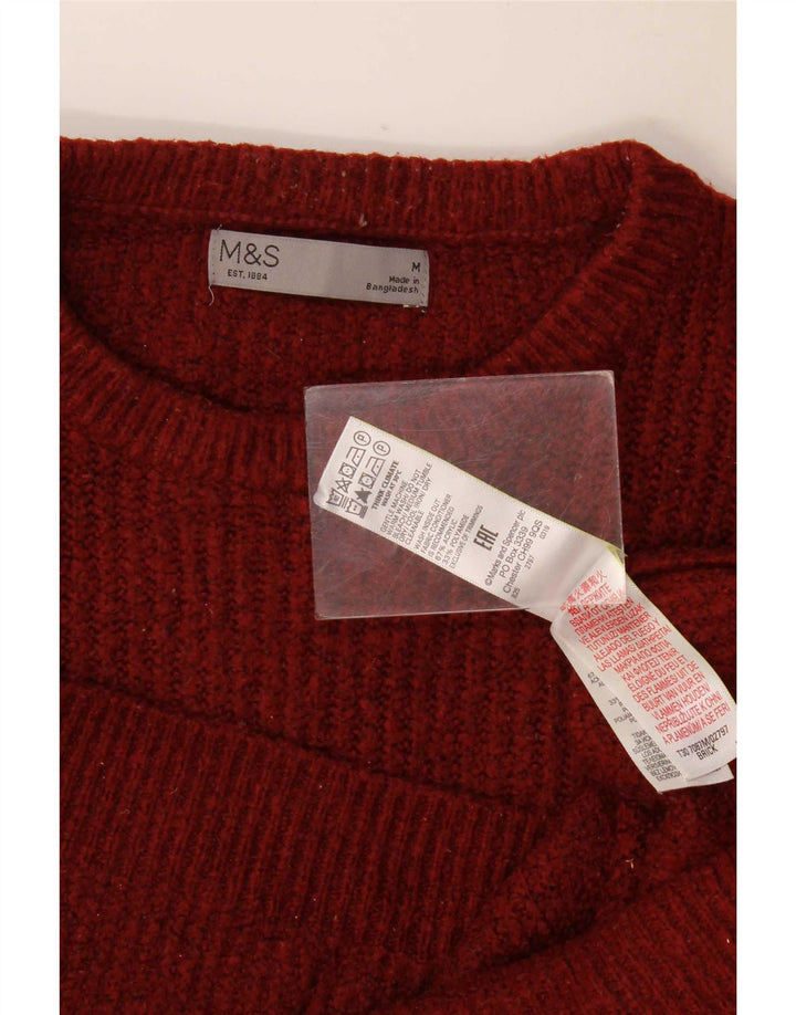 Maglione maglione girocollo da uomo Marks & Spencer medio bordeaux in acrilico
