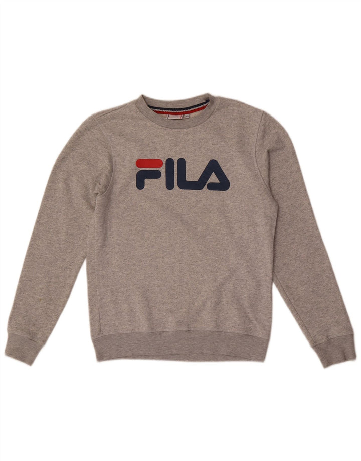Felpa grafica da uomo Fila Jumper XS in cotone chiazzato grigio