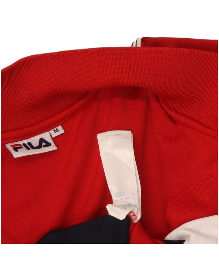 Giacca da ginnastica grafica da donna FILA UK 14 Medium Red Colourblock