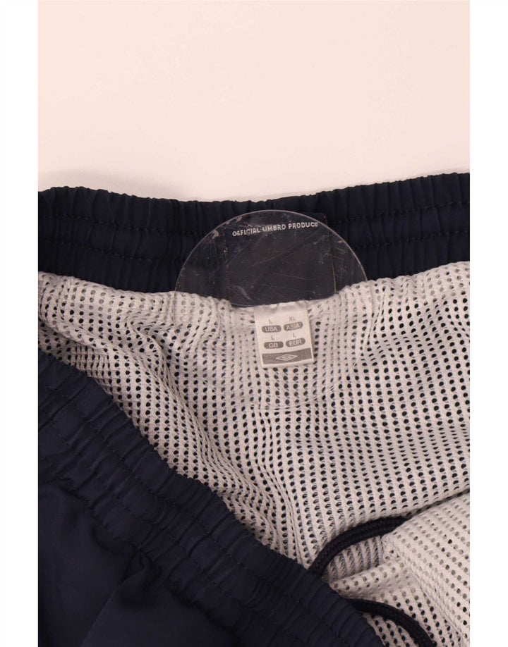 Pantaloncini da bagno da uomo Umbro grandi in poliestere blu navy