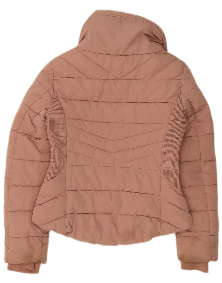 Giacca imbottita da donna Zara UK 12 poliestere rosa medio
