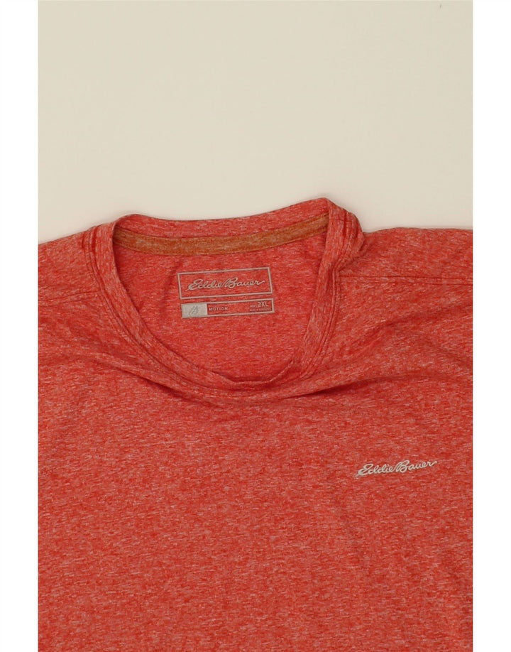 EDDIE BAUER Mens T-Shirt Top 2XL Orange Polyester Vintage Eddie Bauer and Second-Hand Eddie Bauer from Messina Hembry 