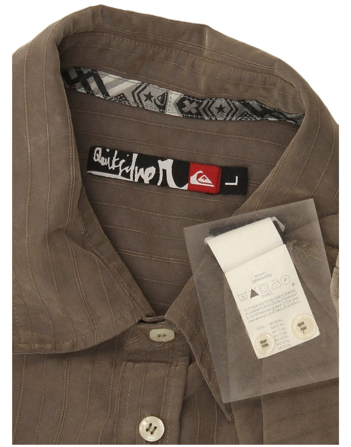Camicia da uomo Quiksilver Large Khaki Gessato Modal