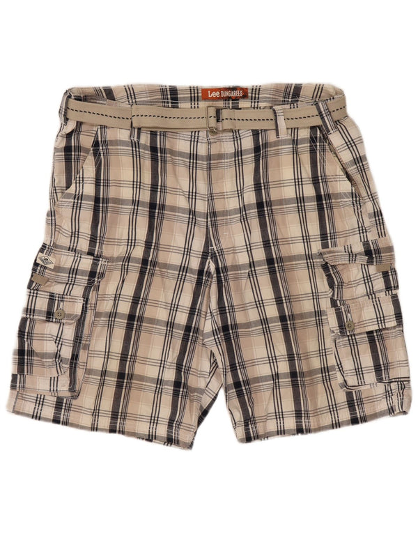 Pantaloncini cargo da uomo Lee Salopette W42 2XL Cotone a quadri beige