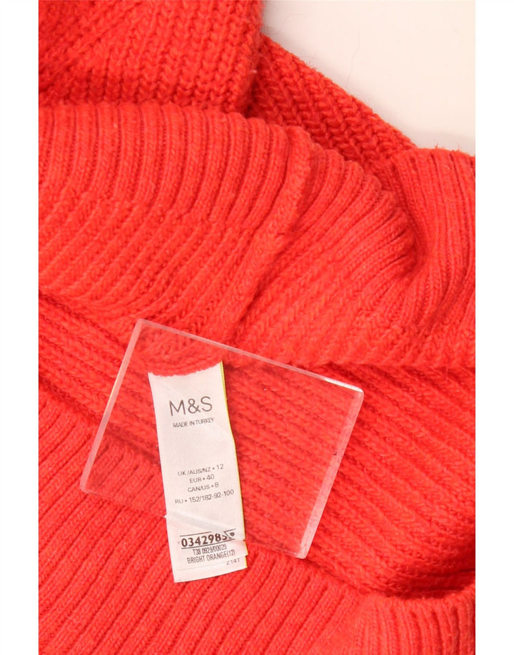 Maglione da donna Marks & Spencer con vestibilità comoda e collo con zip, UK 12, rosso medio