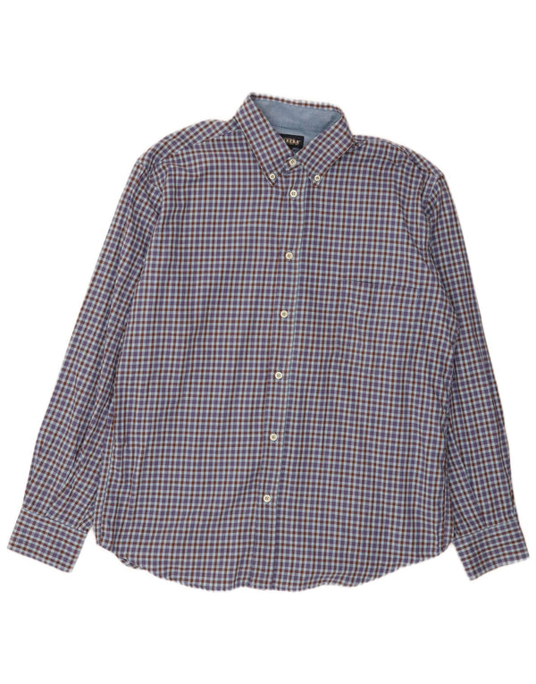 Carrera Camicia da uomo in flanella vestibilità regolare, grande cotone a quadretti blu