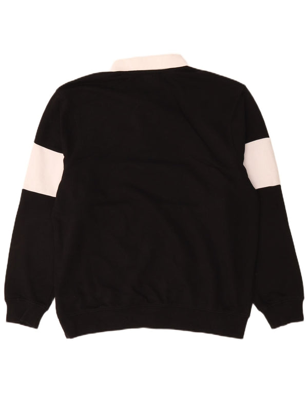 Felpa da uomo Ellesse con collo alto, maglione, cotone color block medio nero