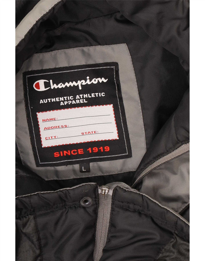 Giacca imbottita con cappuccio da uomo Champion UK 40 grande grigia