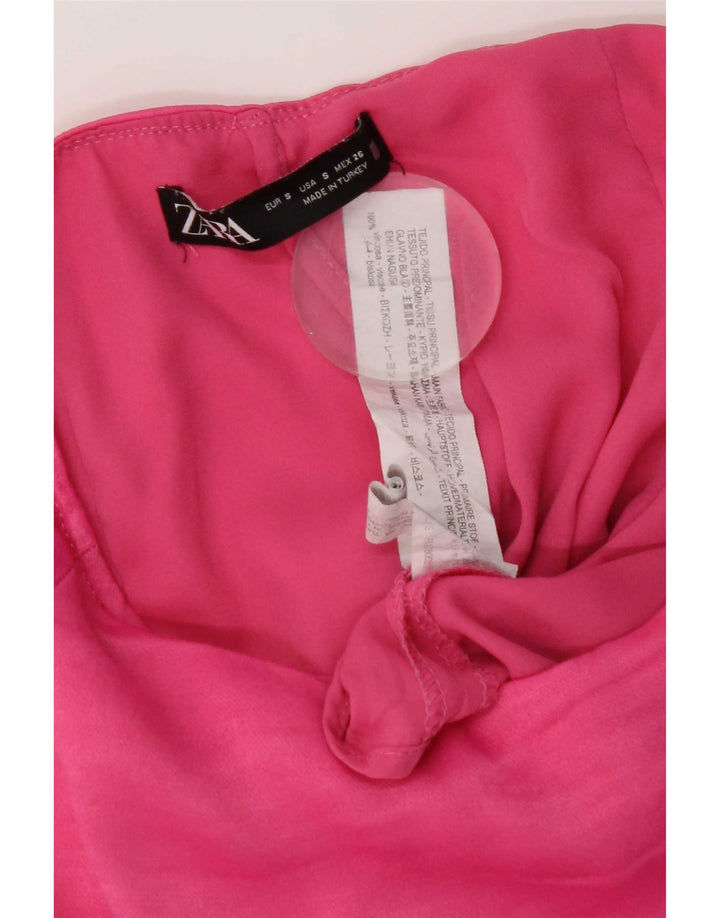 Gonna corta da donna Zara piccola W26 rosa in viscosa