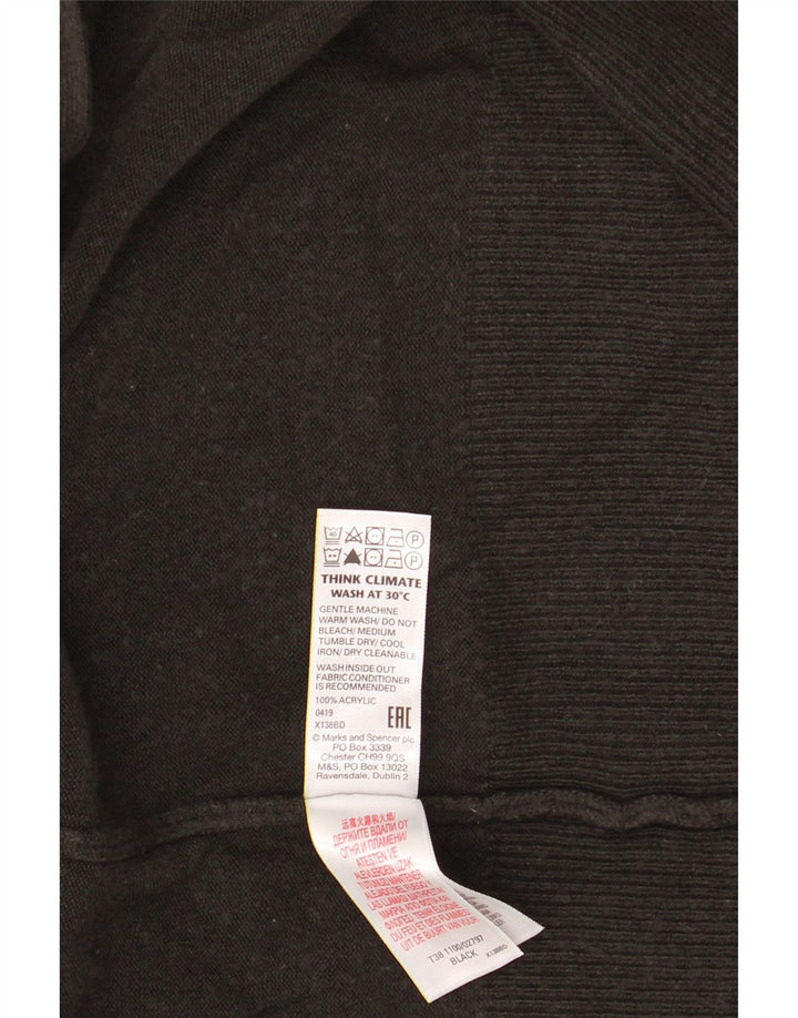 Maglione cardigan aperto da donna Marks & Spencer UK 16 grande acrilico nero
