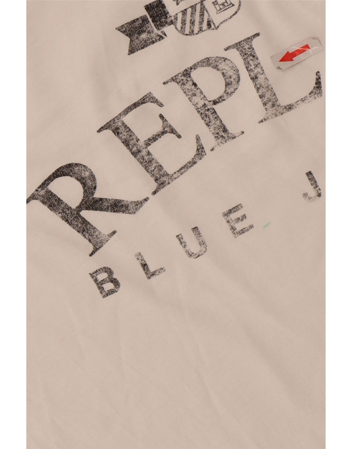 Replay T-shirt grafica da uomo grande bianca
