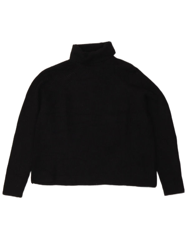 Maglione maglione a collo alto da donna Marks & Spencer UK 16 grande viscosa nera