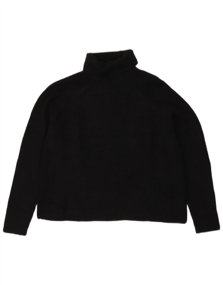 Maglione maglione a collo alto da donna Marks & Spencer UK 16 grande viscosa nera
