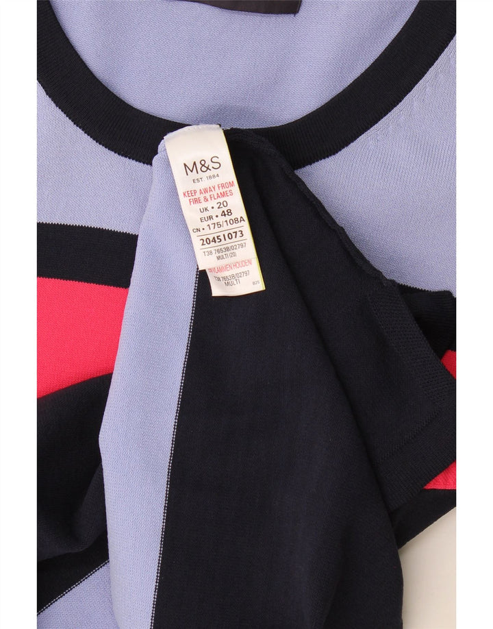 Maglietta da donna Marks & Spencer Top UK 20 2XL a righe multicolore