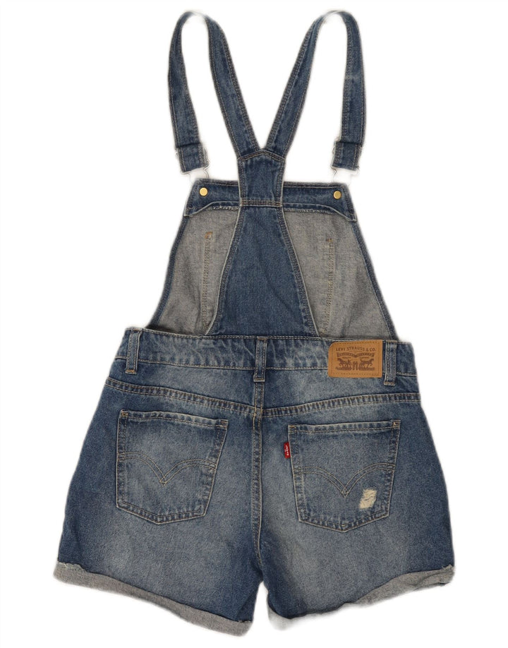 LEVI'S Salopette per Bambina Denim Shorts 11-12 Anni W28 Blu Cotone