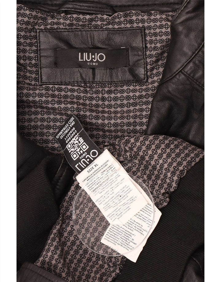 Giacca in pelle da uomo Liu Jo UK 42 XL Nera