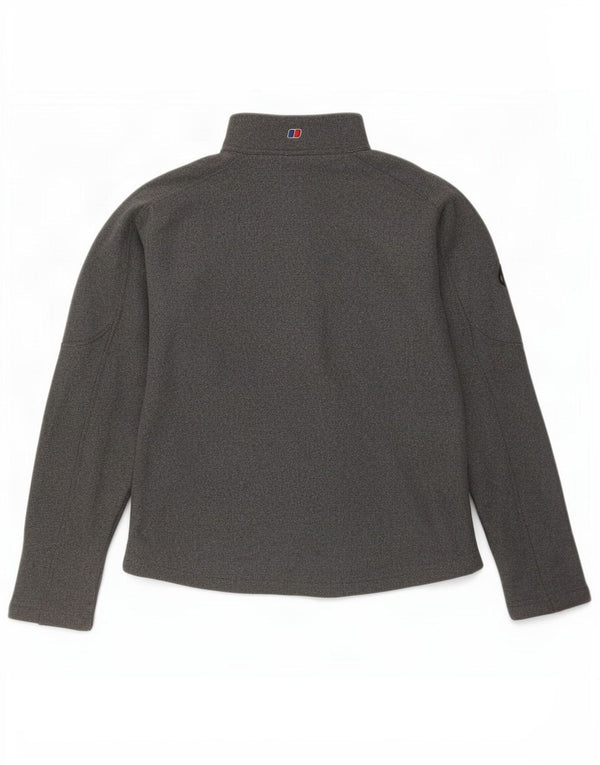 Felpa da donna con collo con zip Berghaus, maglione UK 12, poliestere grigio medio