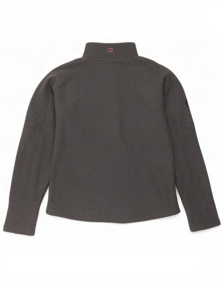 Felpa da donna con collo con zip Berghaus, maglione UK 12, poliestere grigio medio
