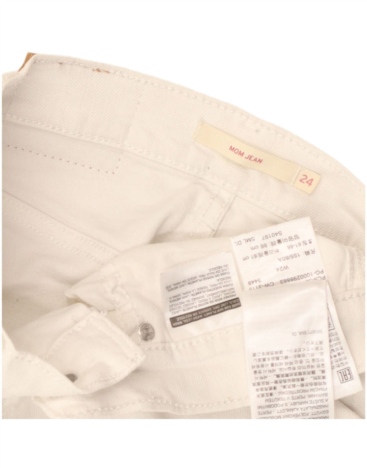 Jeans cropped Mom da donna Levi's W24 L24 cotone bianco sporco