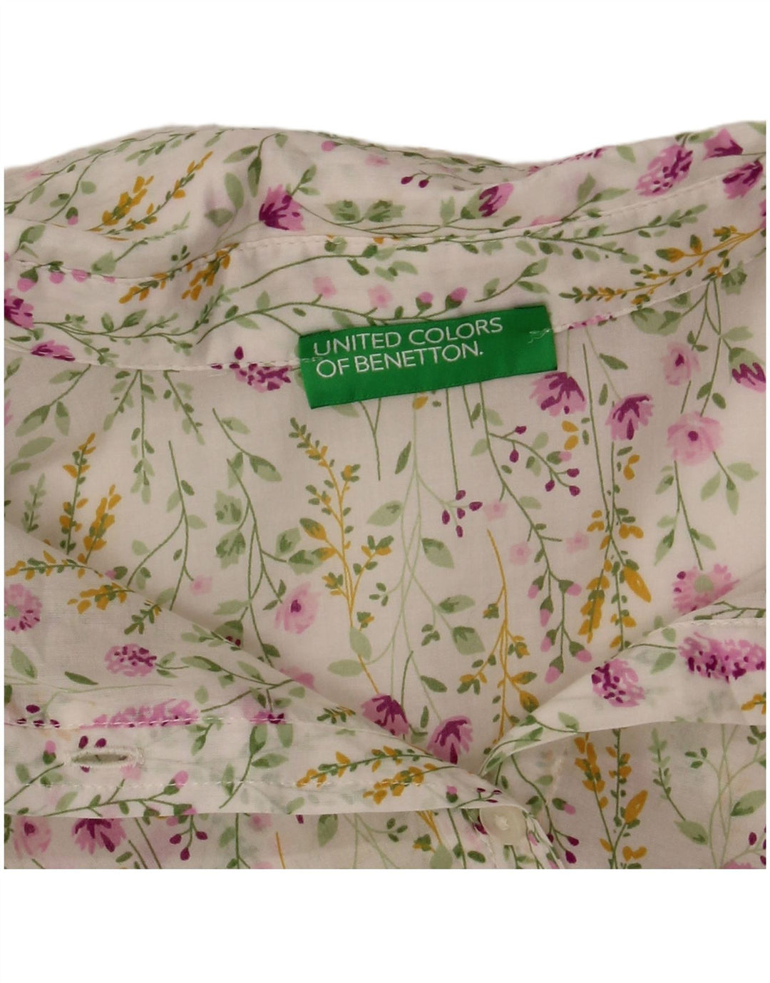 Camicia da donna BENETTON UK 14 Medium White Floral