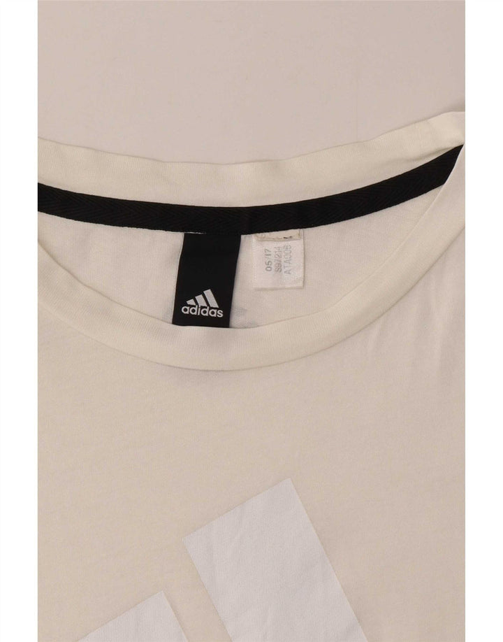 T-shirt grafica da donna Adidas Top UK 10 piccola bianca