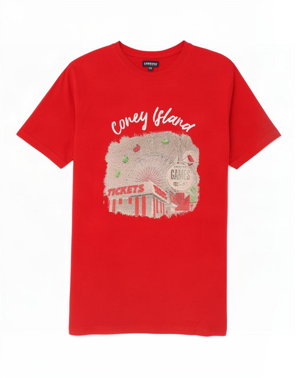 T-shirt grafica da uomo Carrera Top 2XL cotone rosso