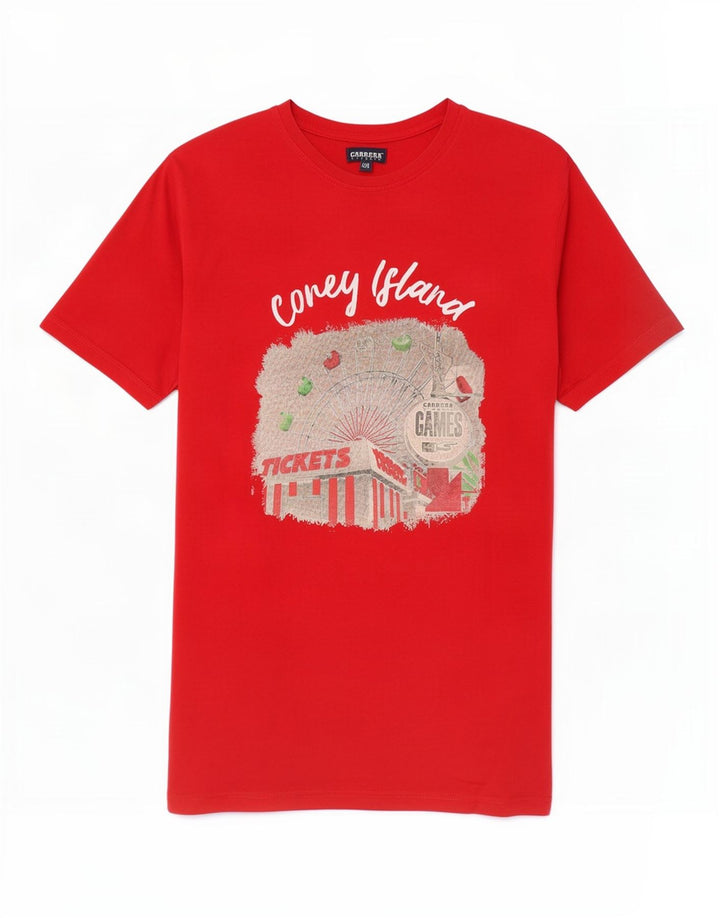 T-shirt grafica da uomo Carrera Top 2XL cotone rosso