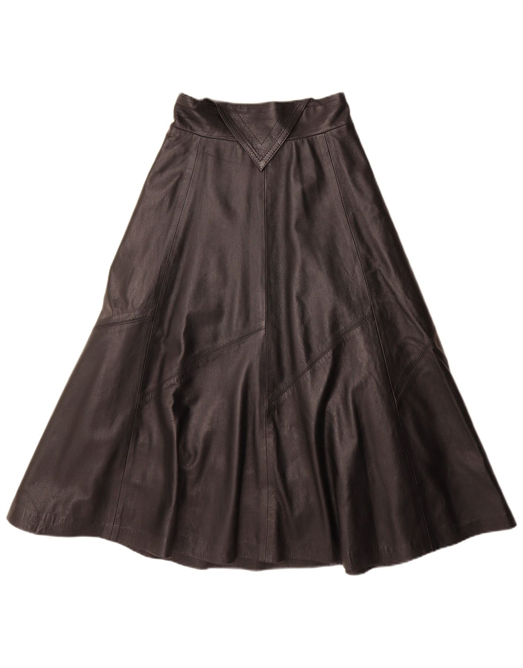 Gonna svasata in pelle vintage da donna media W28 nera