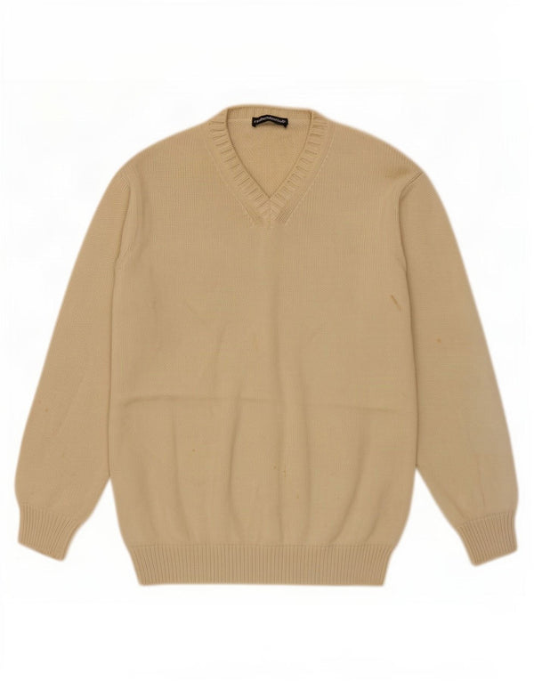 Maglione da uomo con scollo a V Cerruti 1881 piccolo in cotone verde