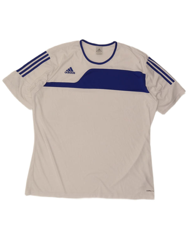 T-shirt Adidas Climalite da uomo Top 2XL Poliestere color block bianco