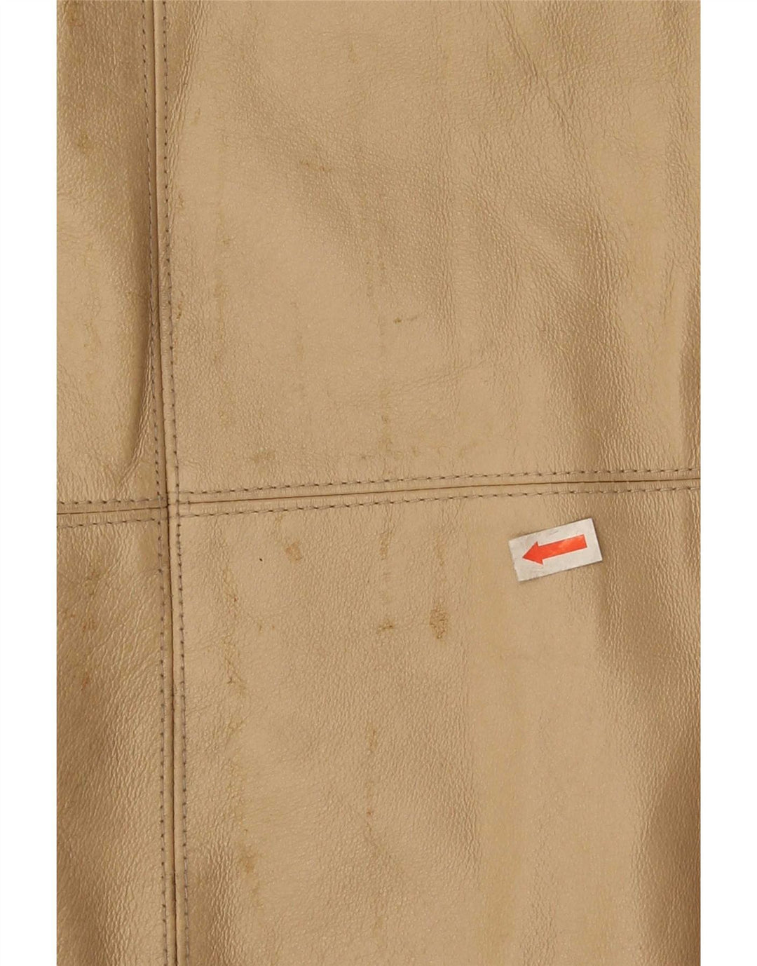 Cappotto in pelle vintage da donna EU 50 3XL Beige classico