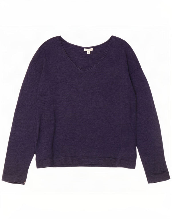 Gap Top da donna a maniche lunghe UK 14 Medio cotone screziato blu navy