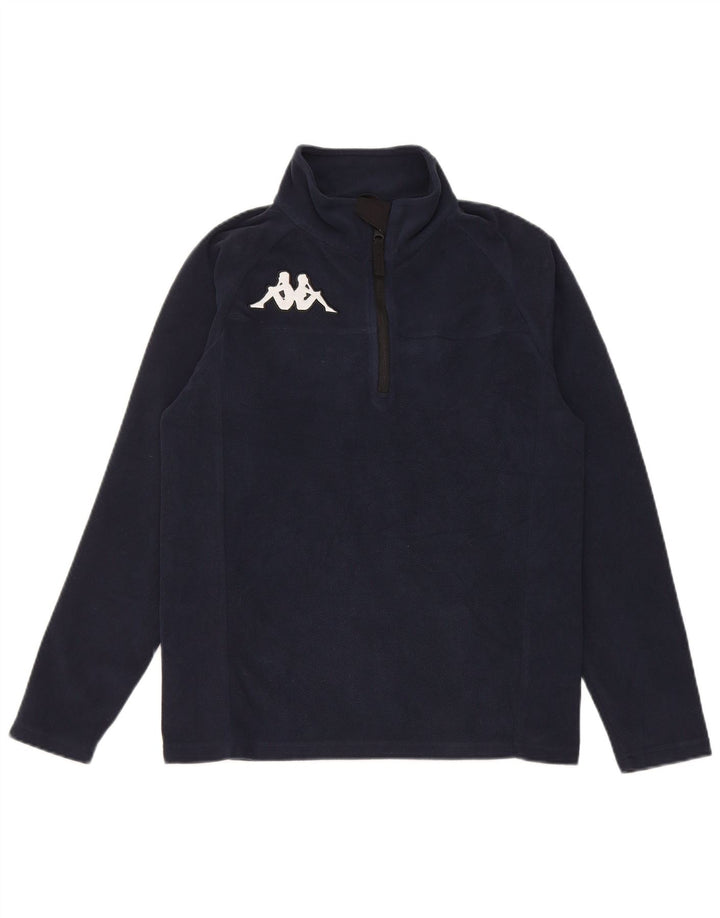 Maglione in pile Kappa da ragazzo con zip e collo 13-14 anni in poliestere blu navy