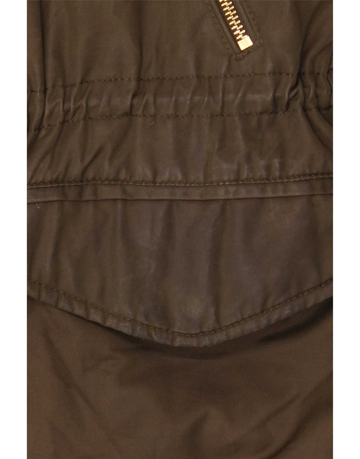 Giacca Parka Sherpa con cappuccio da donna Zara UK 14 medio cachi