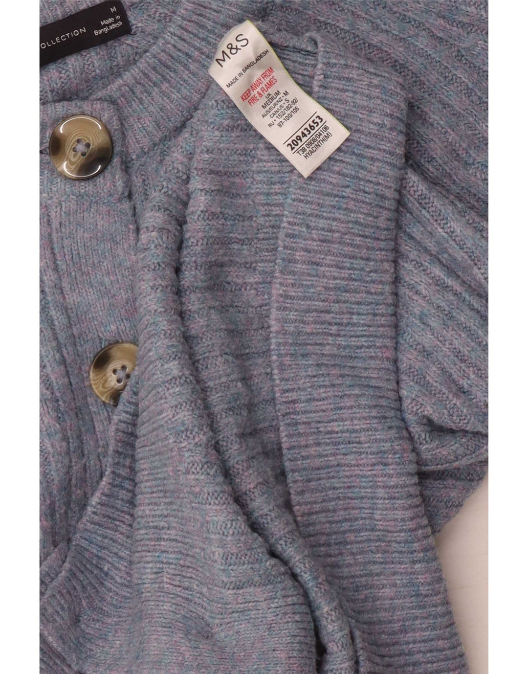 Maglione cardigan da donna Marks & Spencer UK 14 Acrilico blu medio