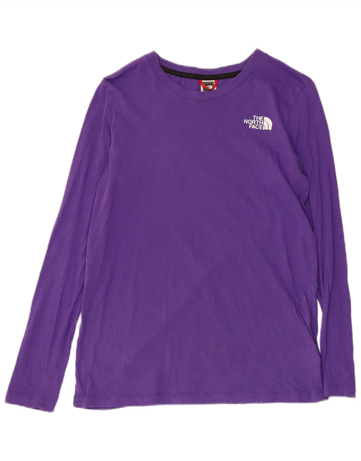 THE NORTH FACE Top grafico da donna manica lunga UK 10 piccolo cotone viola