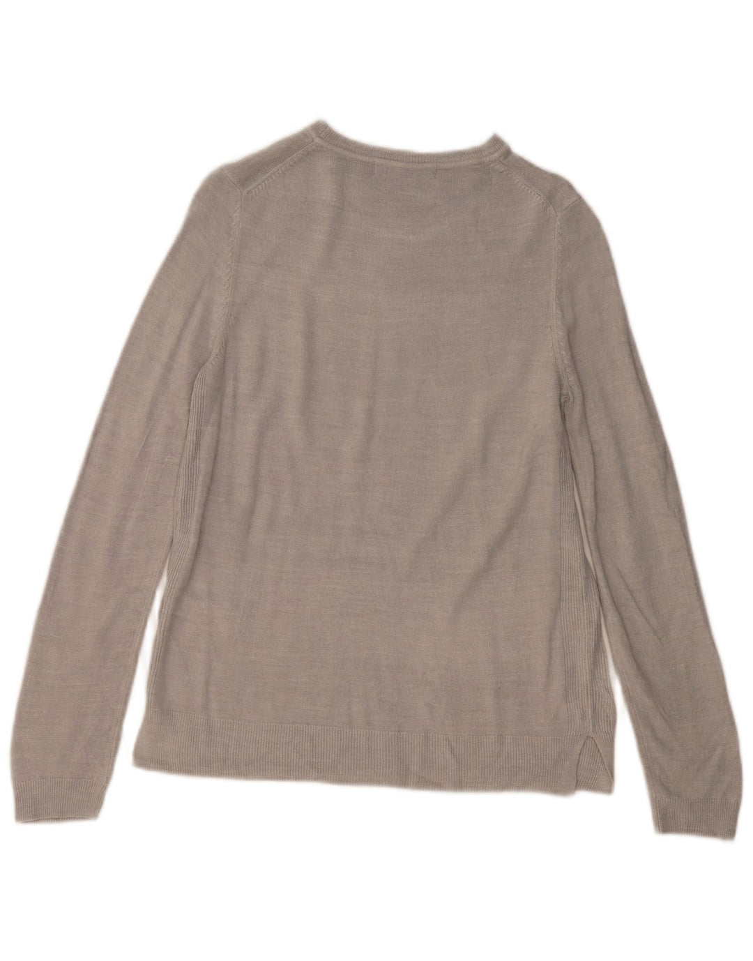 MARKS & SPENCER Maglione da donna con scollo a barca UK 12 Acrilico grigio medio