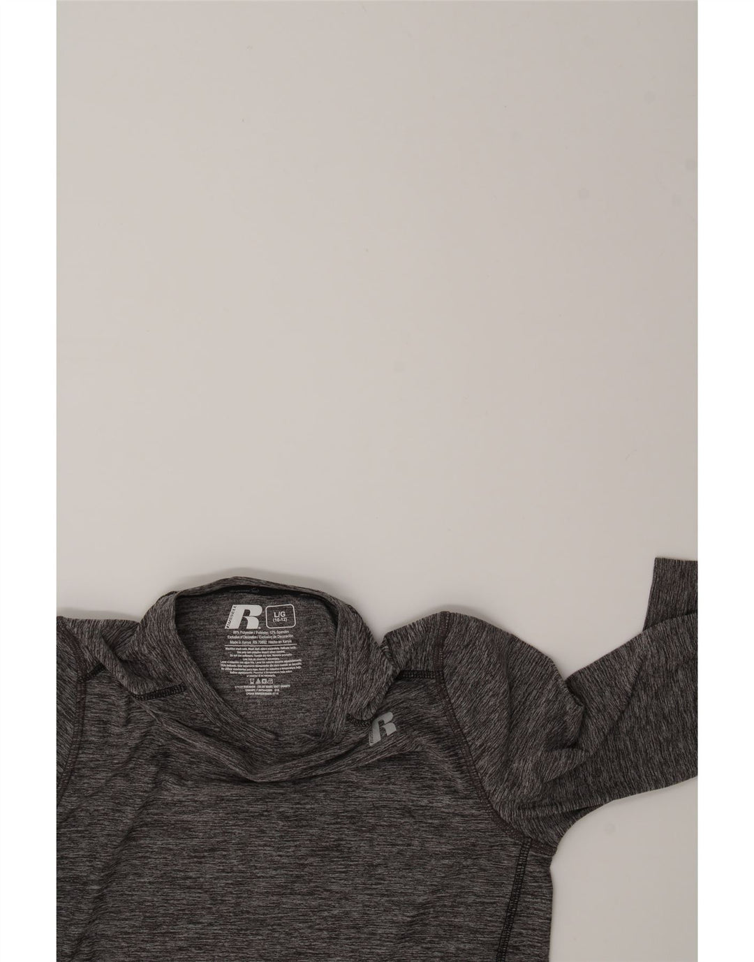 RUSSELL ATHLETIC Boys Top Long Sleeve 10-11 Years Large Grey Flecked Vintage Russell Athletic and Second-Hand Russell Athletic from Messina Hembry 