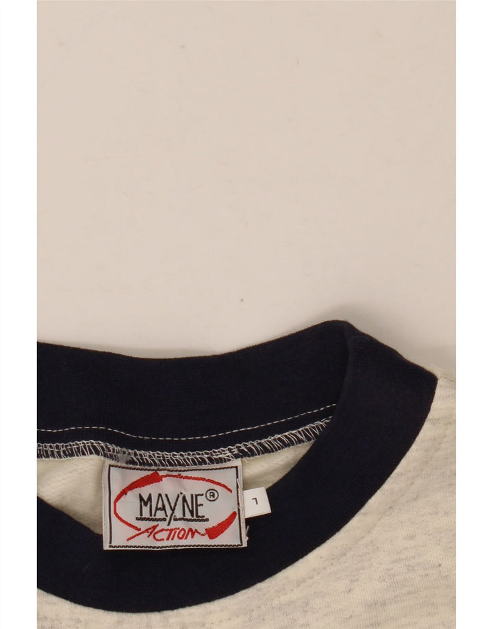 Top grafico da uomo vintage a maniche lunghe grande color grigio