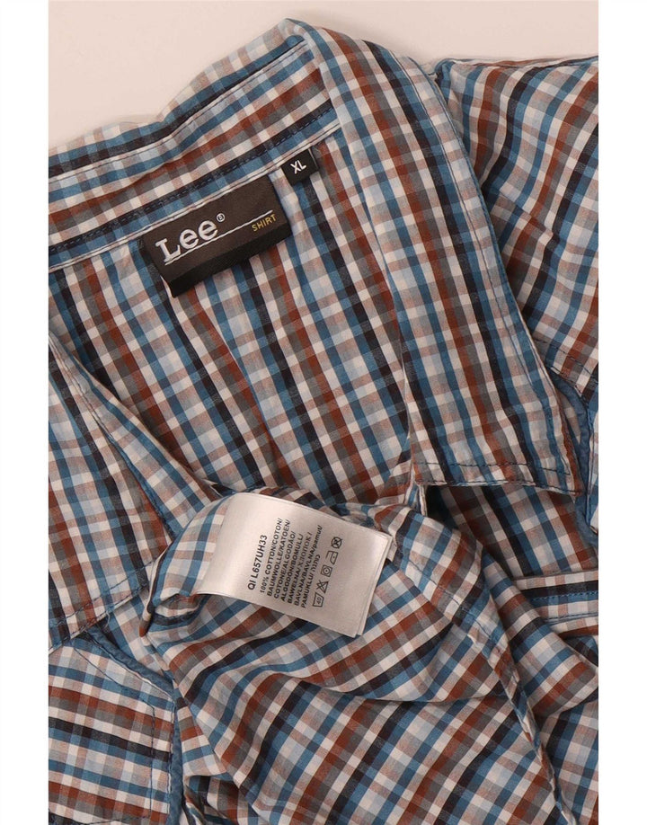Lee Mens Short Sleeve Shirt XL Multicoloured Check Cotton