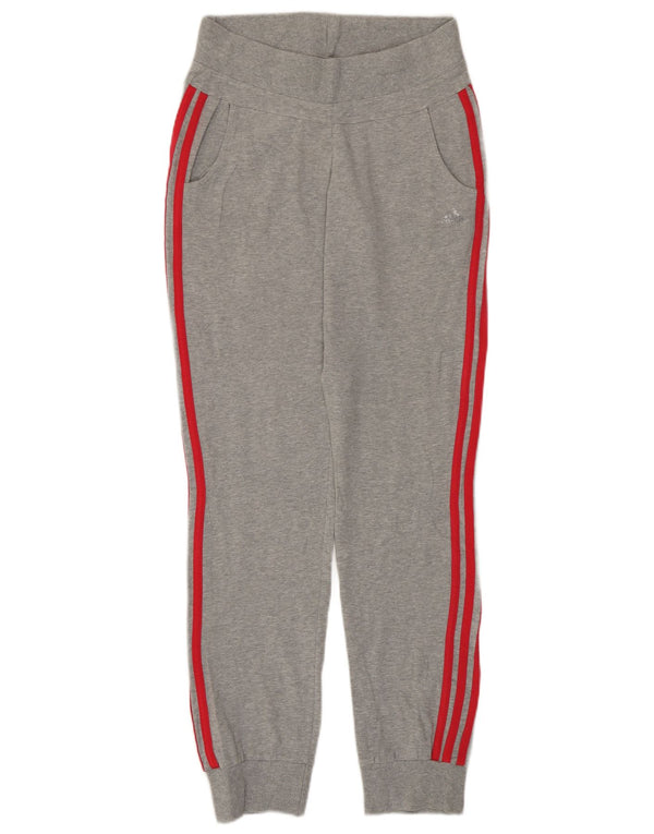 Adidas Womens Tracksuit Trousers Joggers UK 12 Medium  Grey Cotton