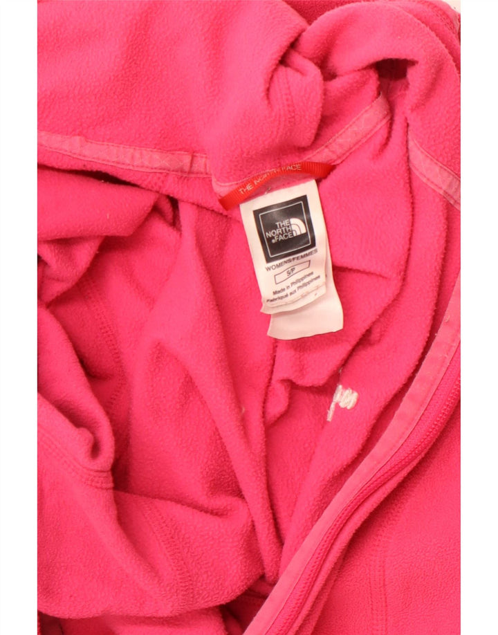 THE NORTH FACE Giacca in pile con cappuccio da donna UK 10 Small Rosa Poliestere