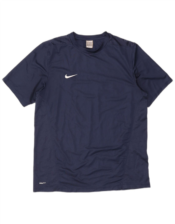 T-shirt Nike Dri Fit da uomo, taglia grande, in poliestere blu navy
