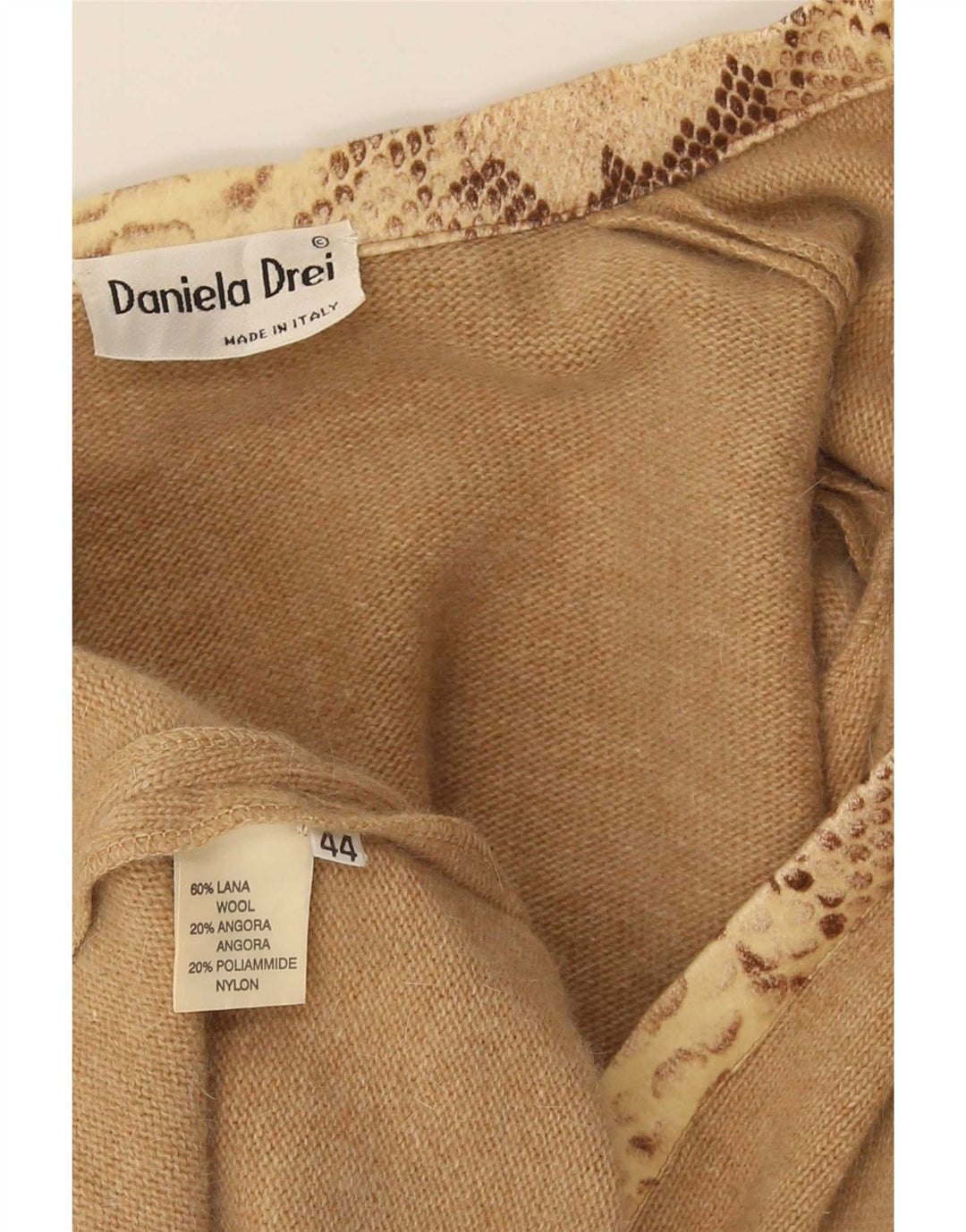 Daniela Drei Maglione cardigan da donna con allacciatura frontale IT 44 Lana marrone medio