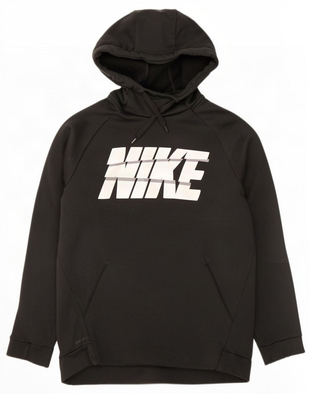 Felpa con cappuccio grafica Nike Dri Fit da uomo, poliestere nero medio