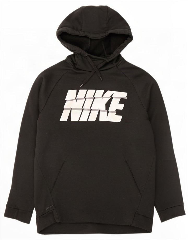Felpa con cappuccio grafica Nike Dri Fit da uomo, poliestere nero medio