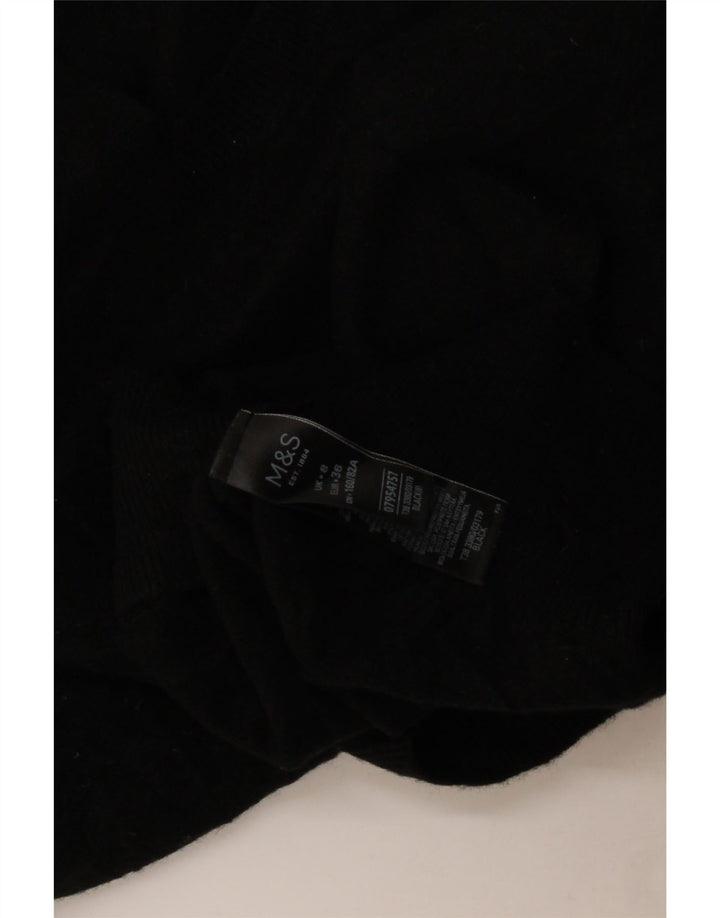Maglione maglione girocollo autografo da donna Marks & Spencer UK 8 piccolo nero