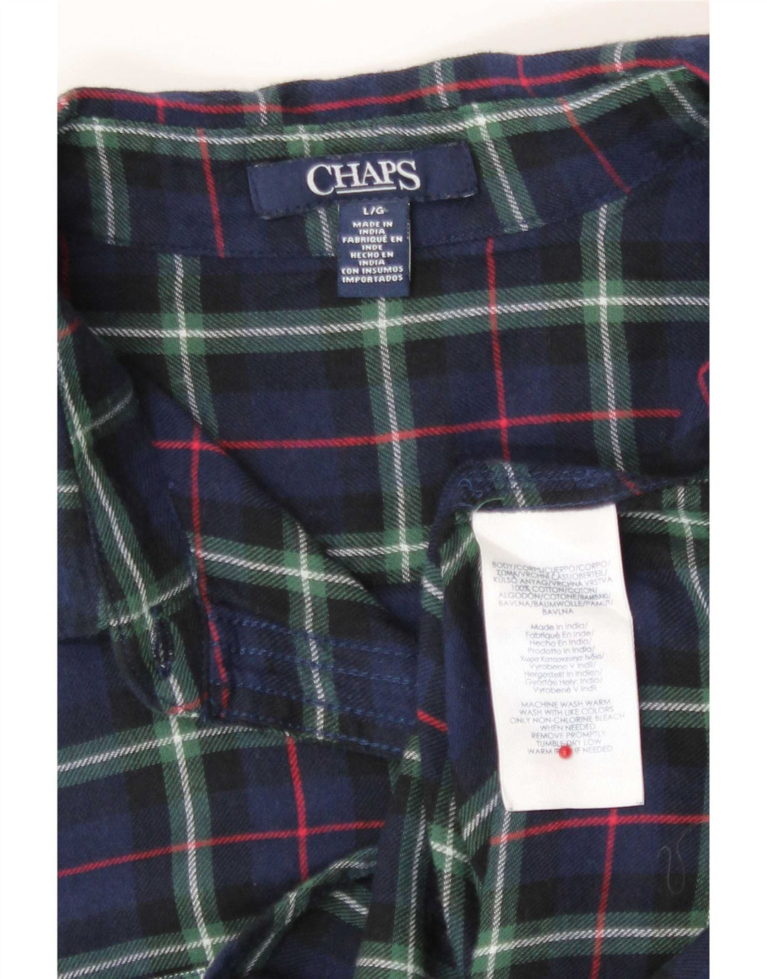 Camicia in flanella da donna Chaps UK 16 Grande cotone a quadri blu navy