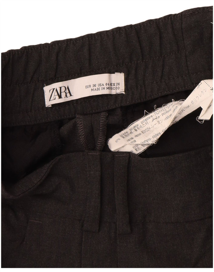 Pantaloni chino con pegging da donna Zara EU 36 Small W26 L25 poliestere grigio