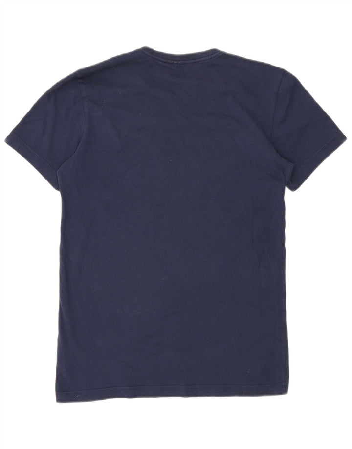 T-shirt grafica da uomo Adidas Top Small in cotone blu navy